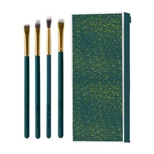 Green Gold Vegan Makeup Brush 4 Piece Luxie Cosmetics Enchanted Travel Brush Set